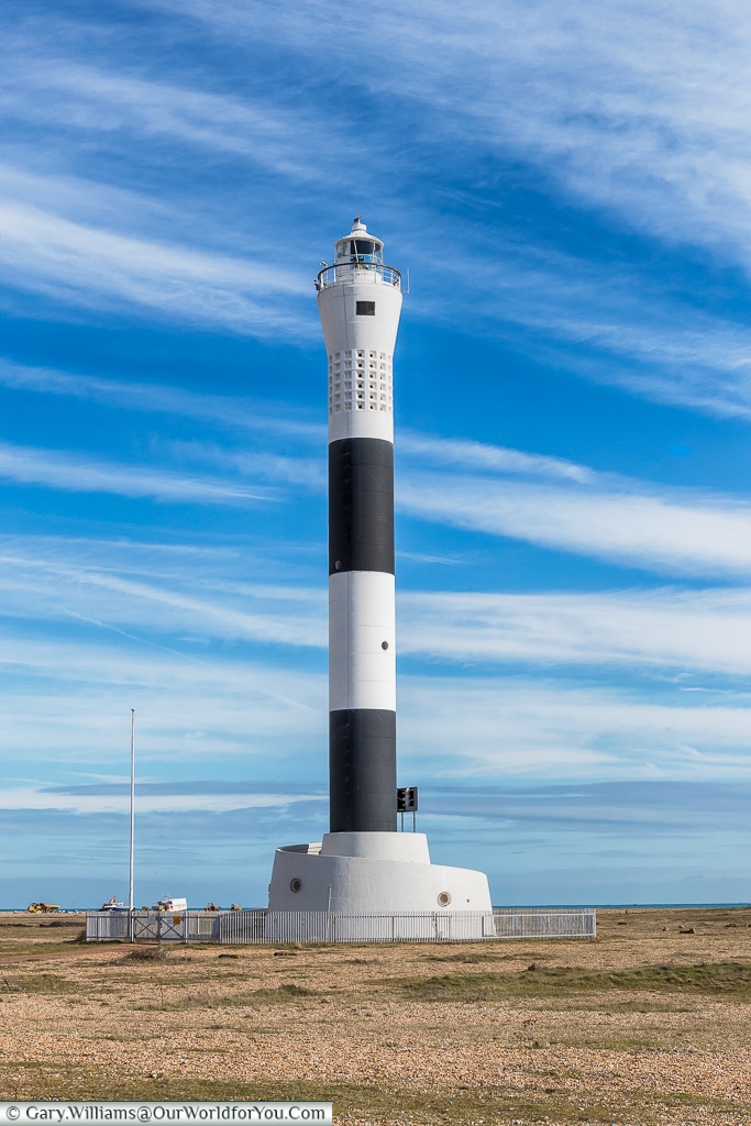 The current lighthouse, Dungeness, Kent, UK
