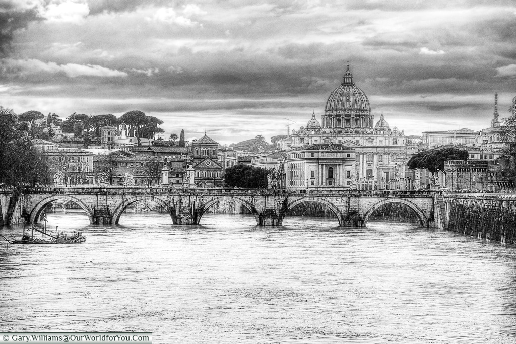 The view of the Basilica from the Ponte Umberto, Rome, Italy-II