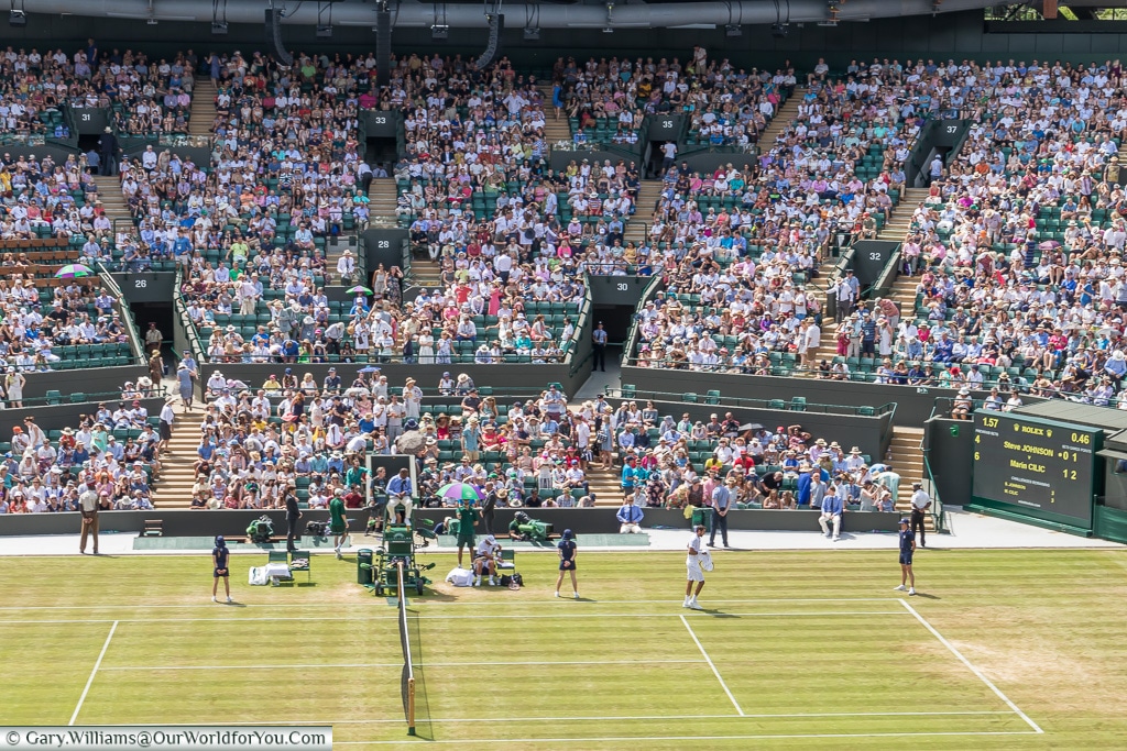 A view of Number 1 Court, Tennis, Wimbledon, London, England, UK