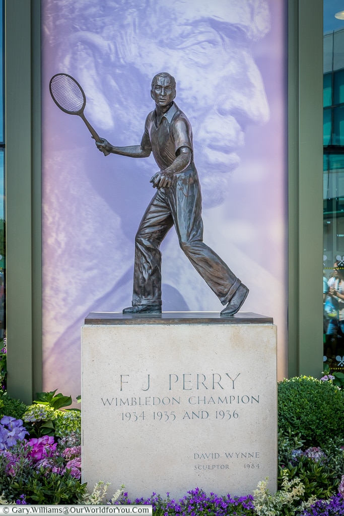 The Fred Perry Statue, Tennis, Wimbledon, London, England, UK