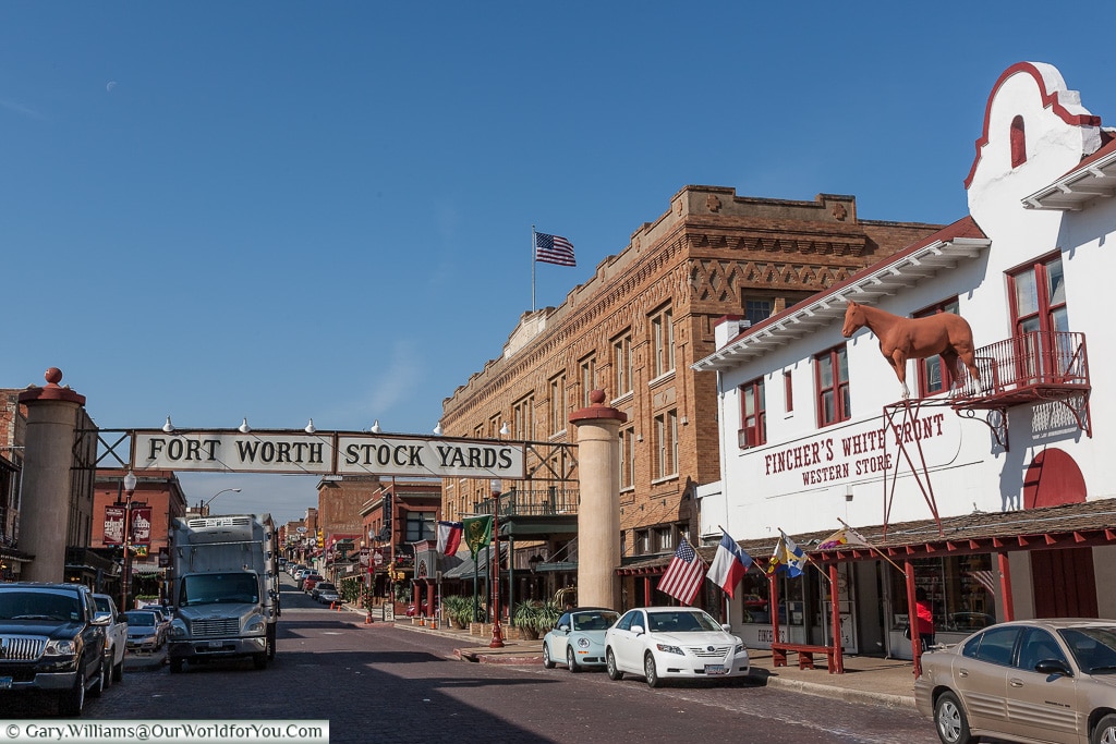 Entering the town, Stockyards. Fort Worth, Texas, USA