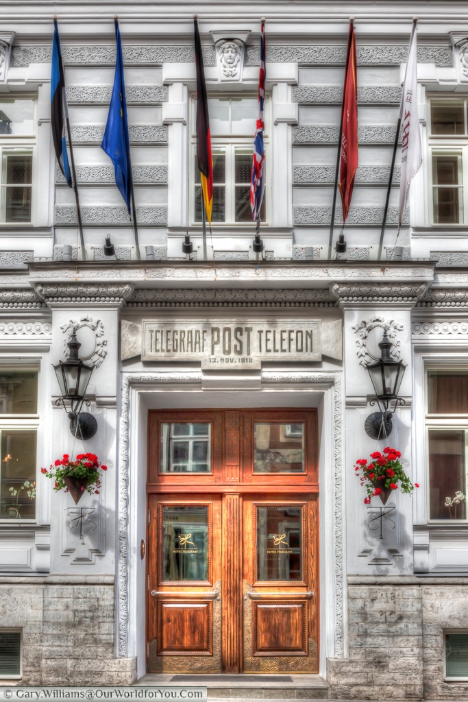 Hotel Telegraaf - Once the town's telephone exchange, now a 5 star hotel in Tallinn.