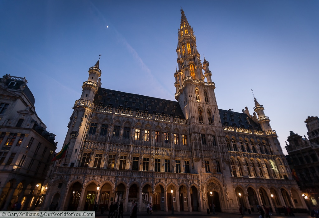 Brussels townhall, another imposing neo-gothic structure in the Grand Place.