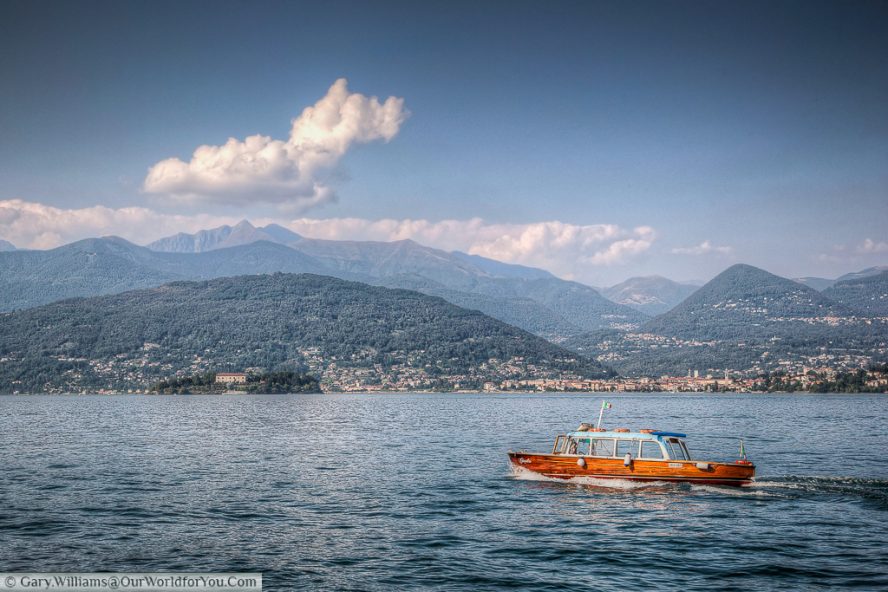 Isola Madre in the distance, Lake Maggiore, Piedmont, Italy