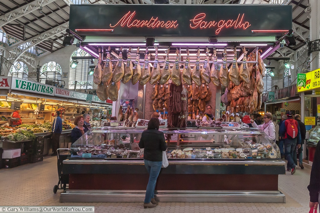The Martinez Gargallo charcutería in the Mercado Central, Valencia, Spain