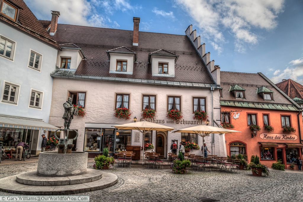 Restaurants in the old town, Füssen,Bavaria, Germany