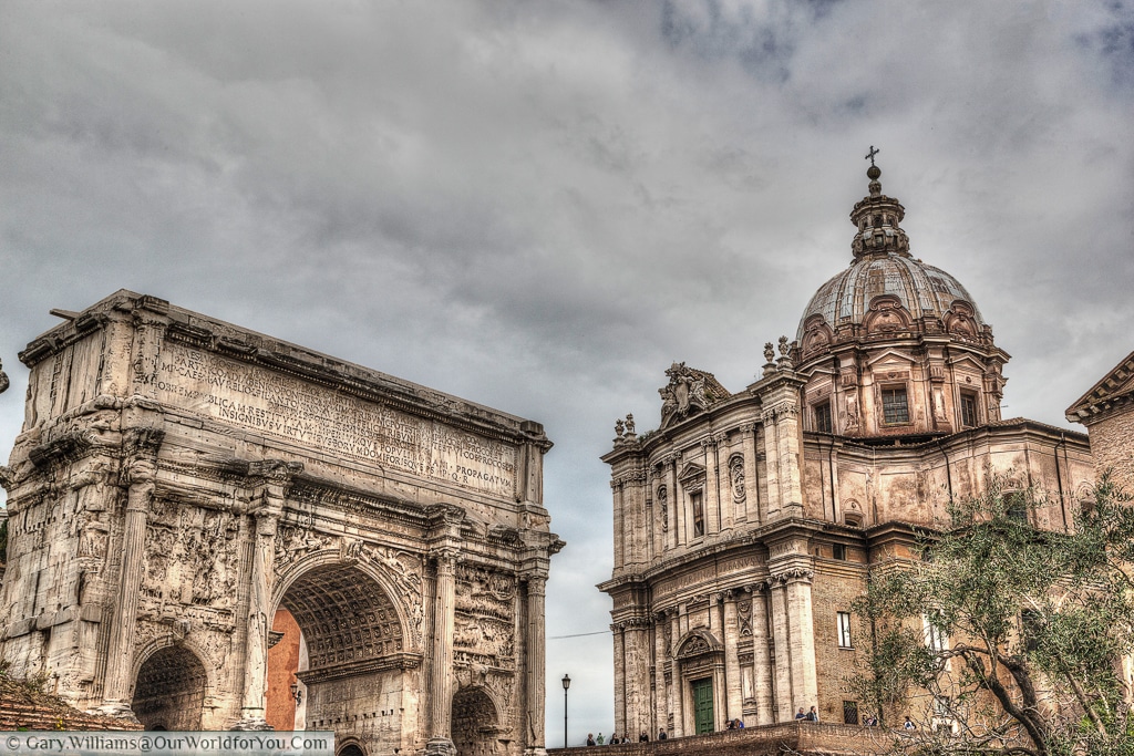Septimius Severus Arch & Chiesa dei Santi Luca e Martina, Rome, Italy