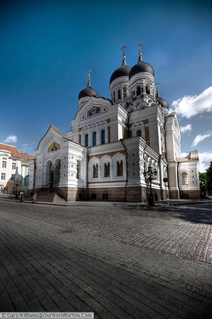 The striking, dominating, view of St. Alexander Nevsky Cathedral in Tallinn