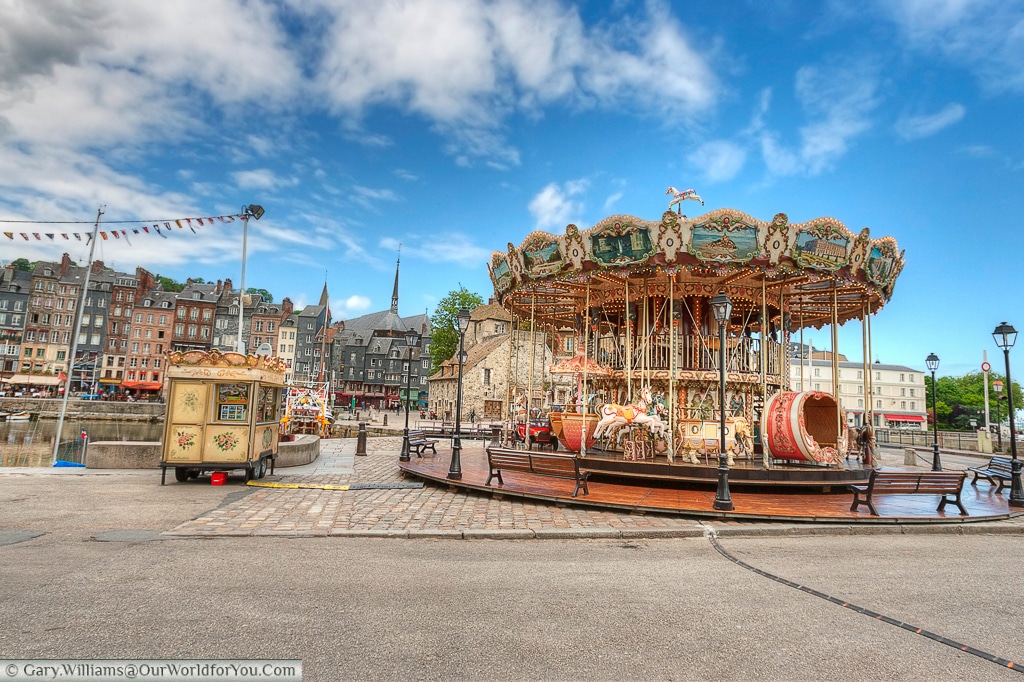 The Carousel, beside the harbour in Honfleur, France