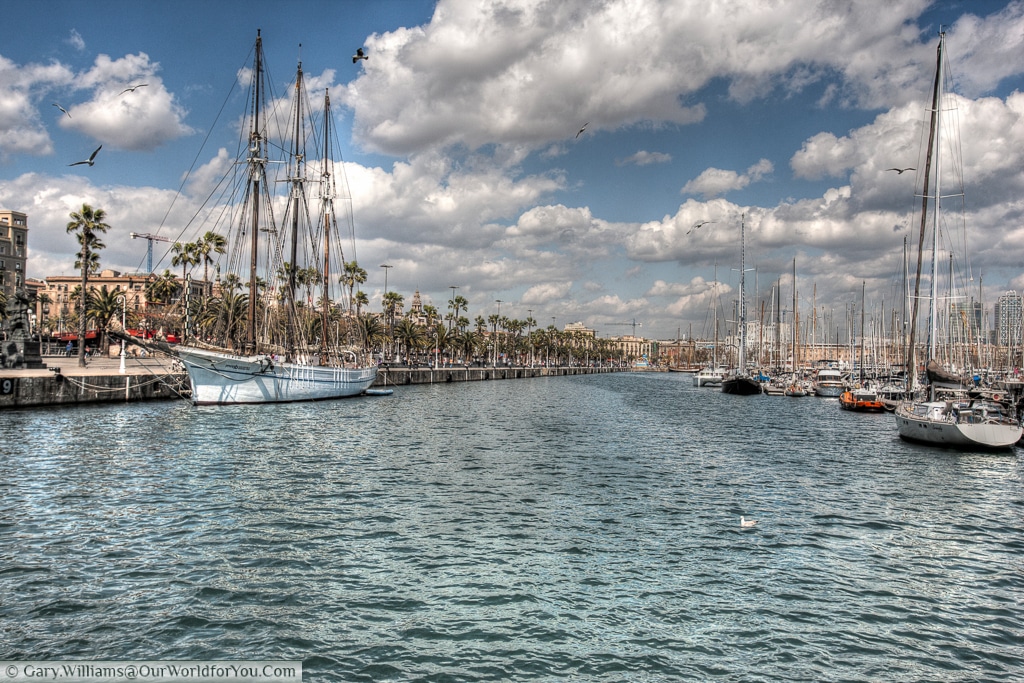 The marina in the old harbour (Port Vell), Barcelona, Spain
