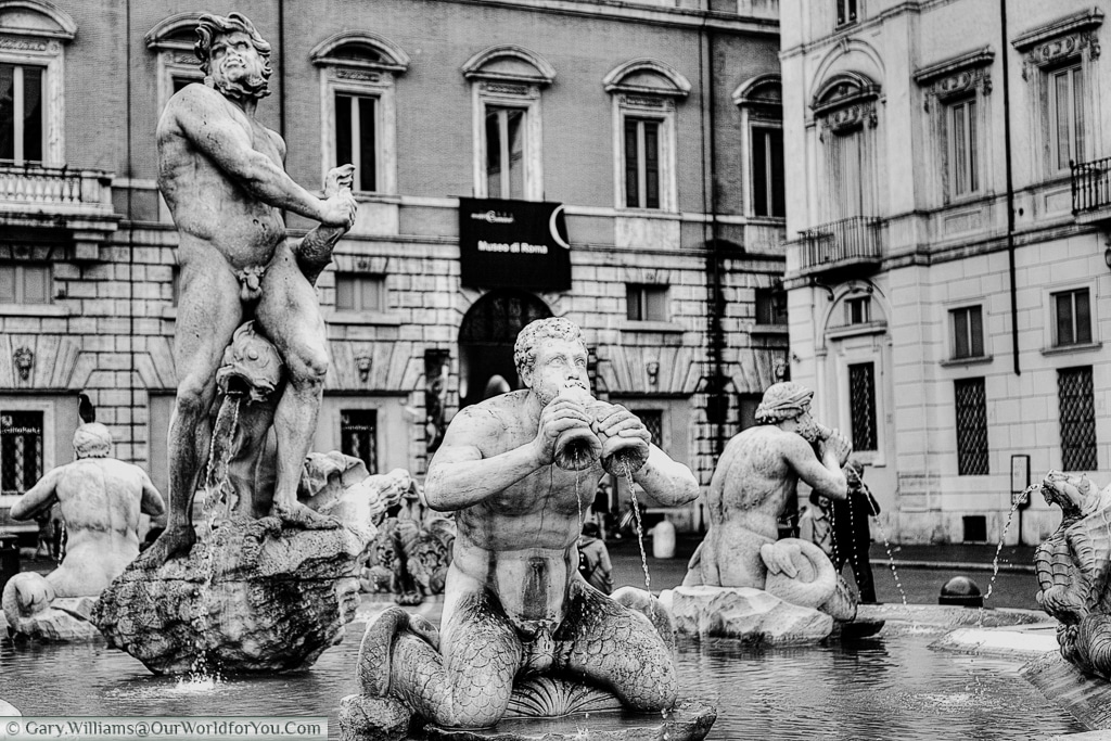 Triton and the Fontana del Moro, Rome, Italy