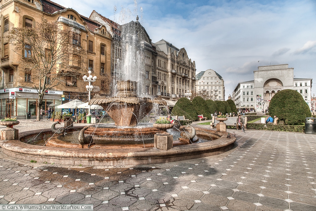 The Fish Fountain, Victory Square, Timișoara, Romania