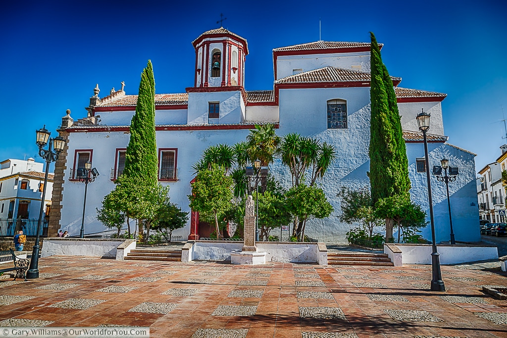 The Iglesia de Santa Cecilia from the Plaza de los Descalzos, Ronda, Spain