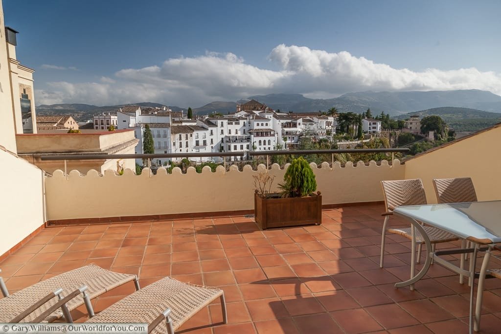 A view from our room's terrance at the Parador de Ronda, Spain