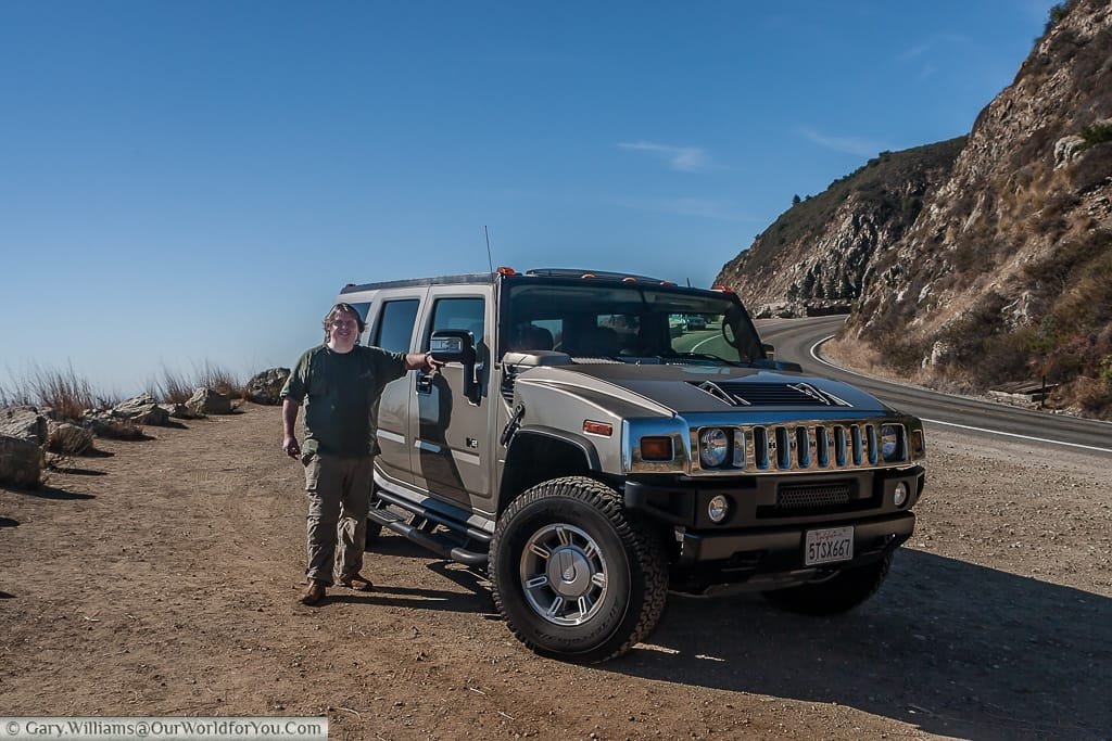 Gary and the Hummer, just off Pacific Highway One