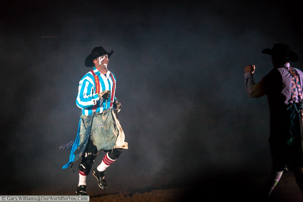 Clowns at the Stockyards Championship Rodeo, Fort Worth, Texas