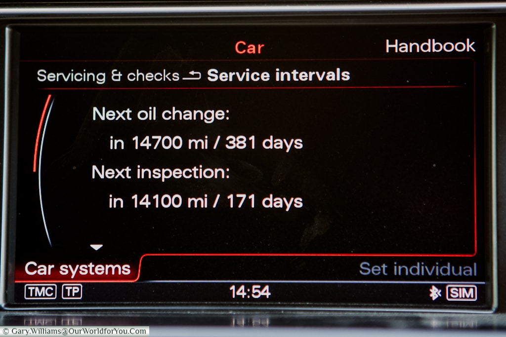 The Service Interval display on our audi