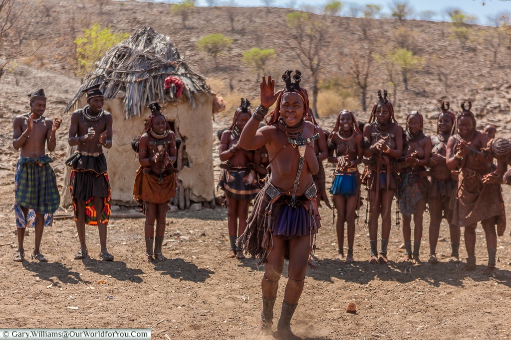 Welcome dance performed by the Himba, Damaraland, Namibia