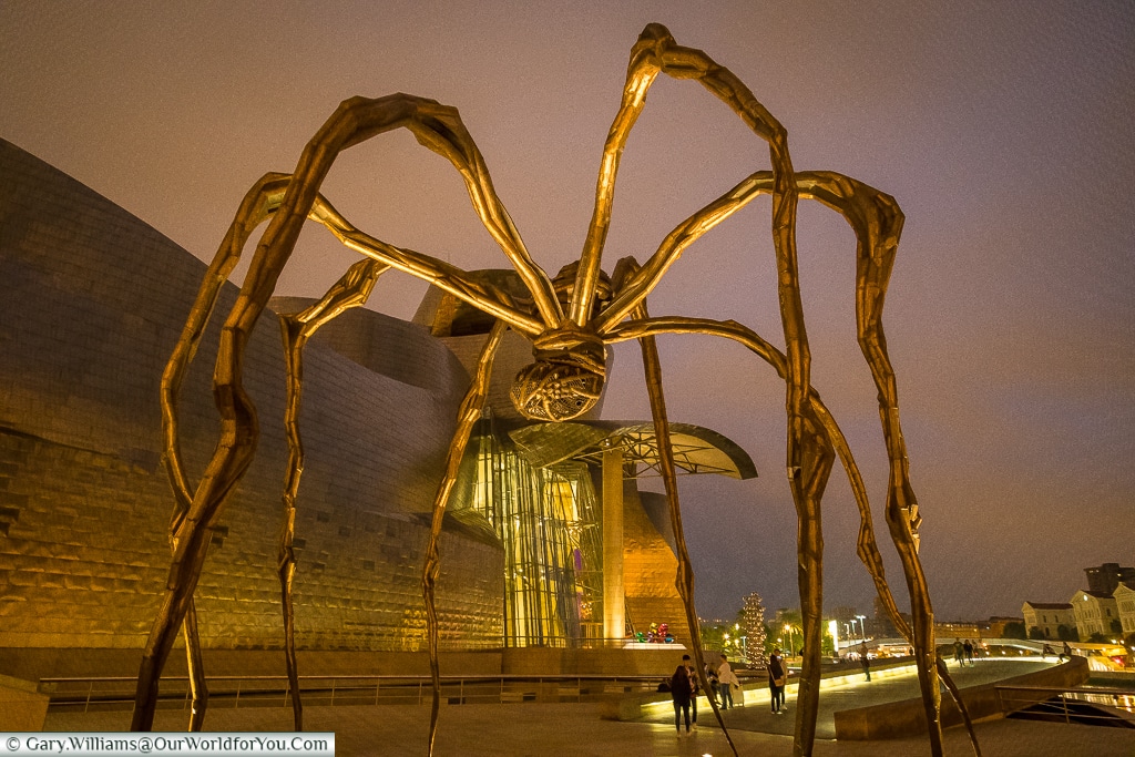 One Louise Bourgeois's Maman Sculptures outside the Guggenheim  , Bilbao, Spain