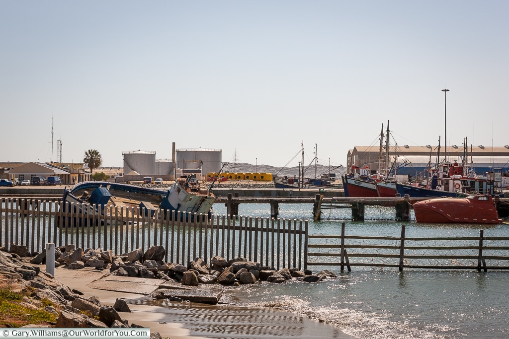 The industrial side of the harbour,Lüderitz, Namibia
