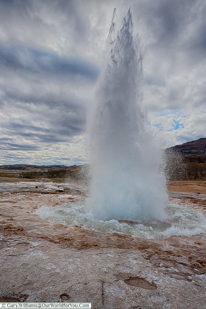 Strokkur in the Haukadalur geothermal region on the Golden Circle, Iceland