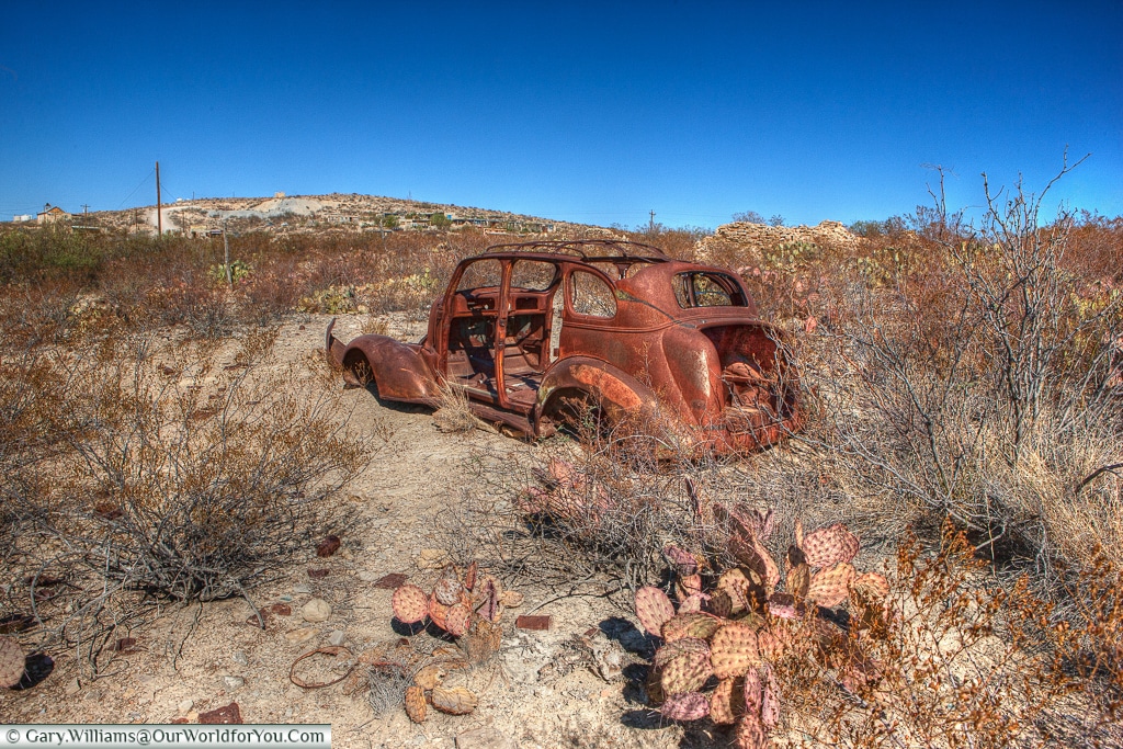 An abandoned car in the Terlingua Ghost Town, Texas, USA