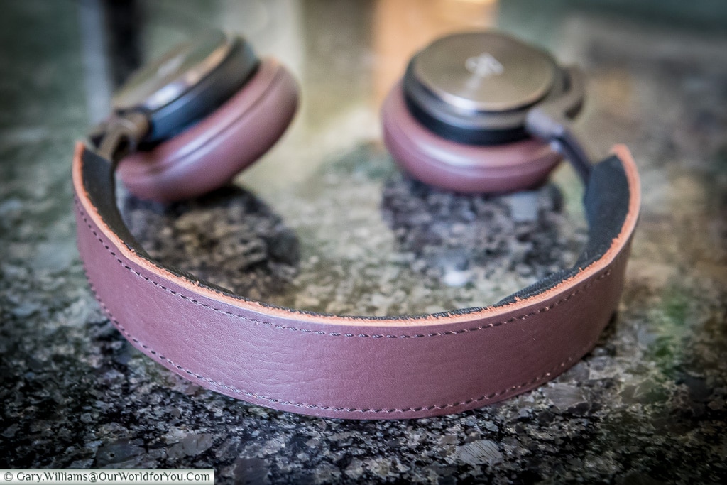 The detail on the BO, or Bang and Olufsen, H8 Headphones
