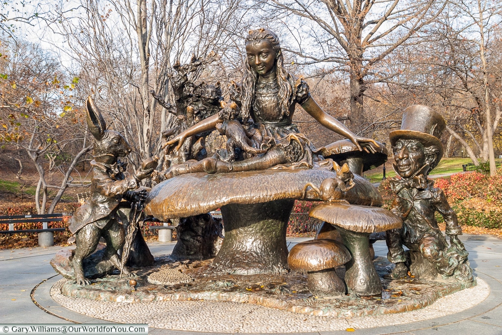 The Alice in Wonderland statue in Central Park,, Manhattan, New