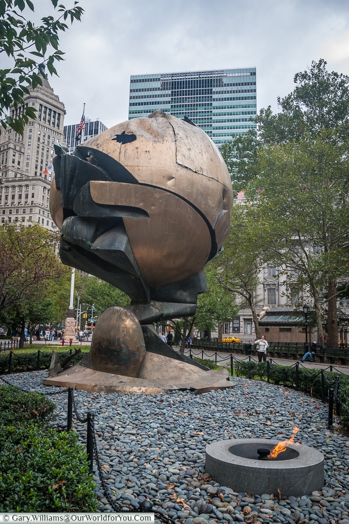 The Sphere - now a 9-11 memorial at Battery Park, Manhattan, New
