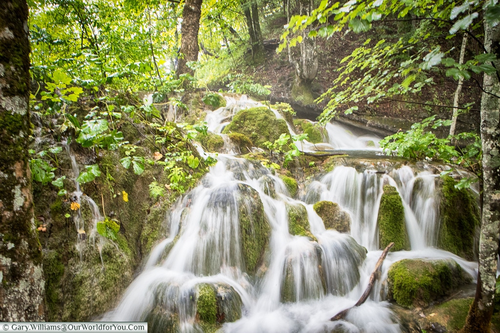 A waterfall in Plitvice, Croatia