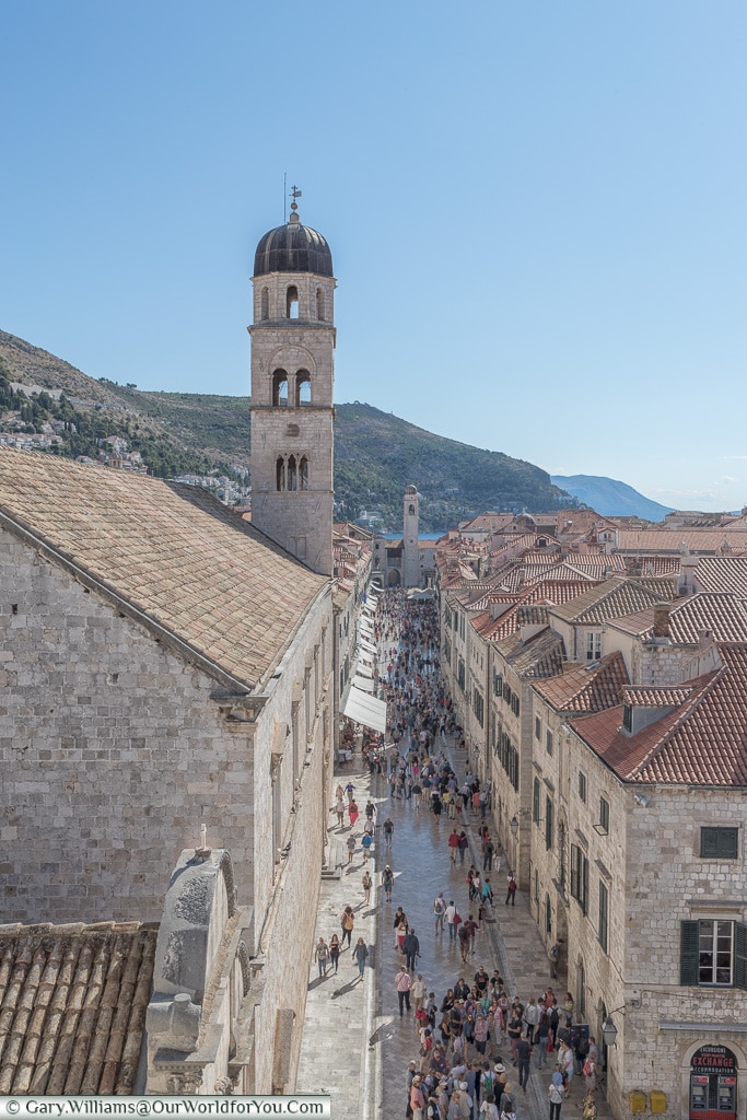 Looking down on the Stradun, Dubrovnik, Croatia