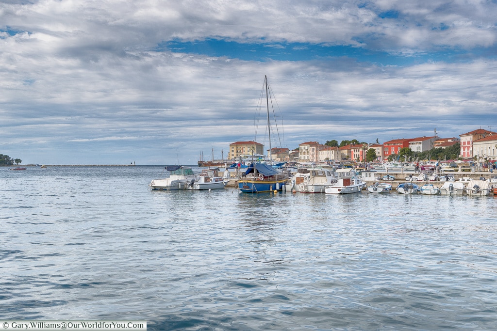 A harbour view of Poreč, Croatia