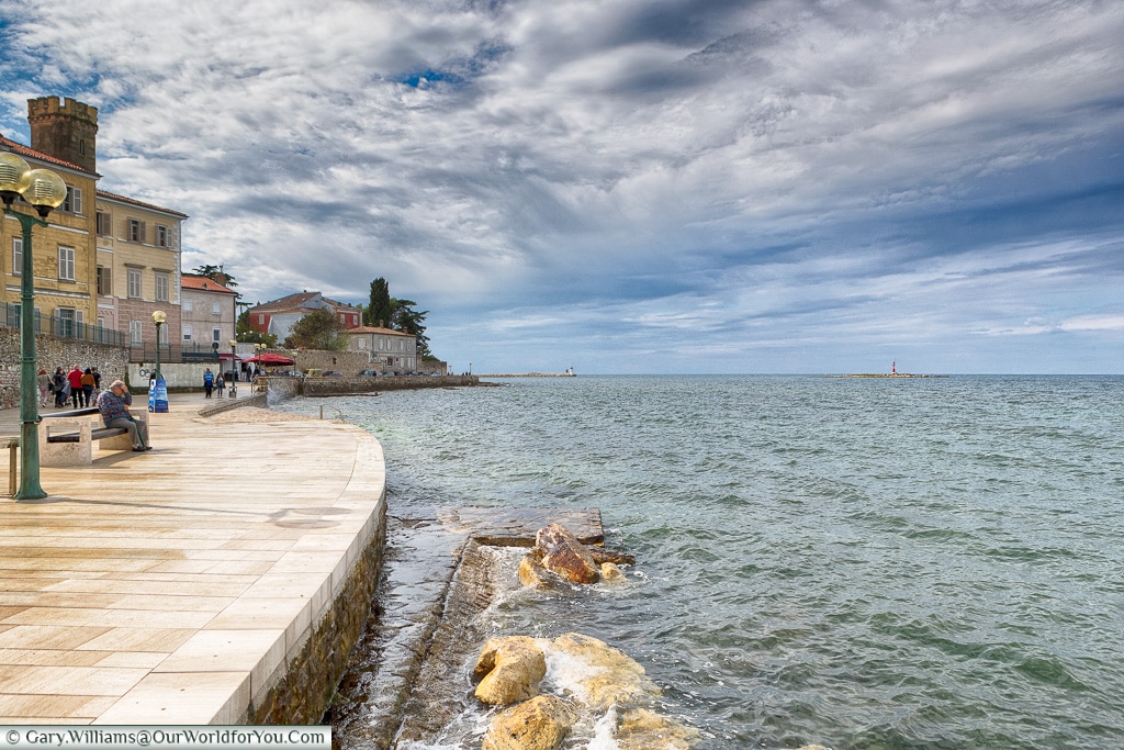 A view along the shoreline, Poreč, Croatia