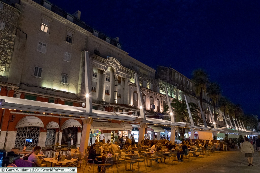 Bars and restauants along the Riva, Split, Croatia