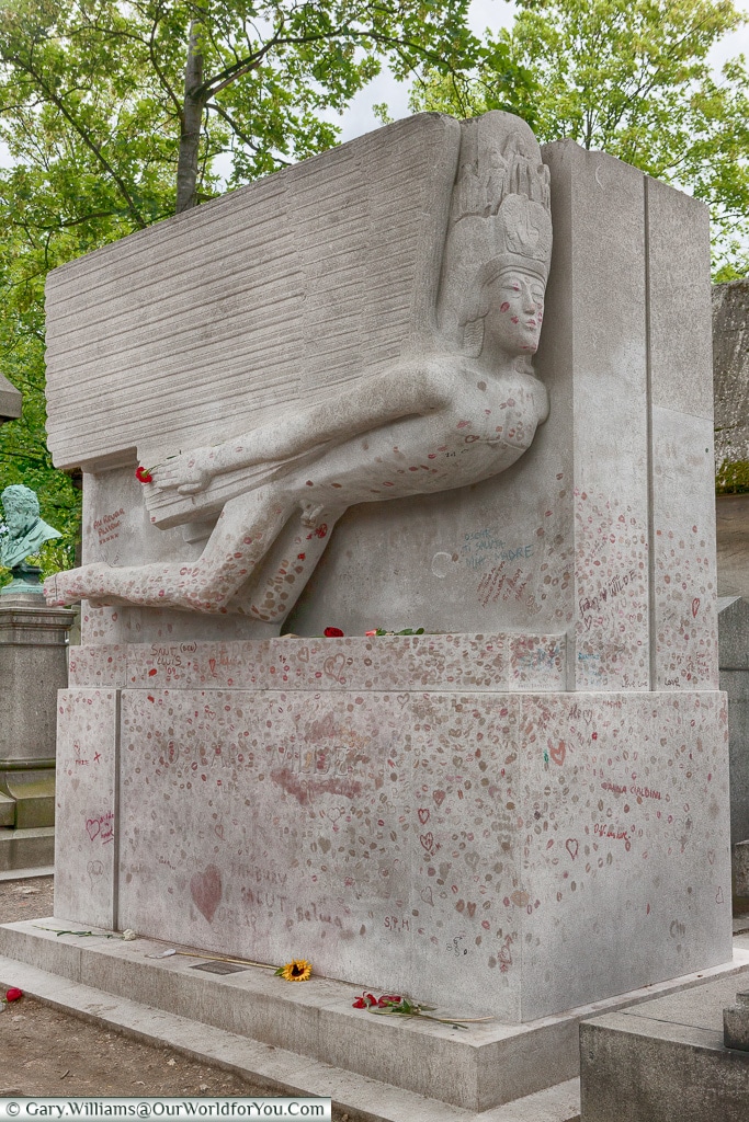 Oscar Wilde's grave, Père Lachaise Cemetery, Paris, France