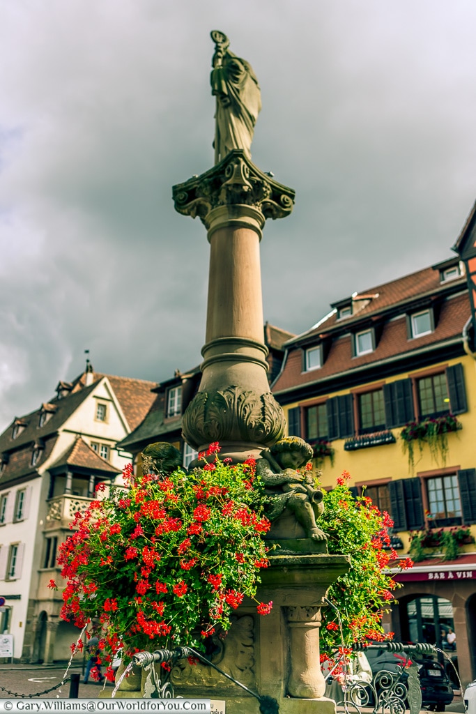 St Odile's Fountain, Obernai, Alsace, France