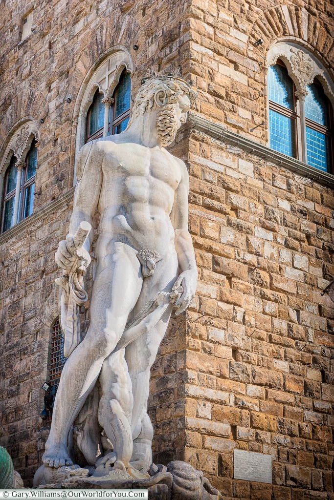 In front of the Palazzo Vecchio, Florence, Tuscany, Italy