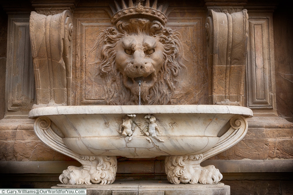 The Lion fountain, Florence, Tuscany, Italy