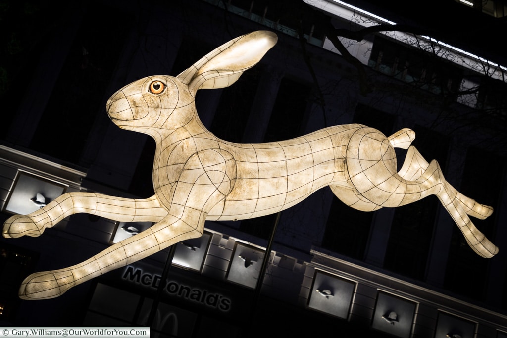 A big white hare, Lumiere London, London, England, UK