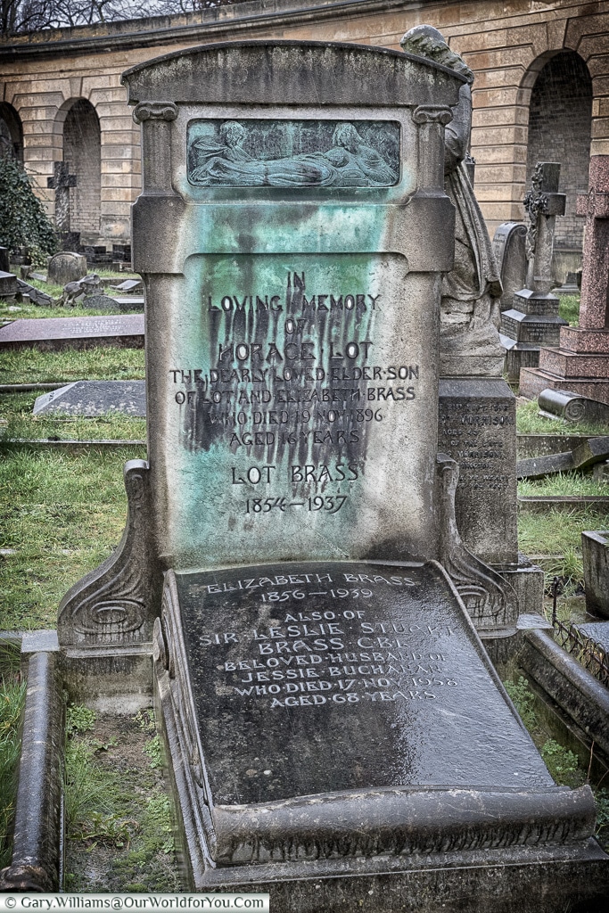 An Art Deco headstone, Brompton Cemetery, London, England, UK