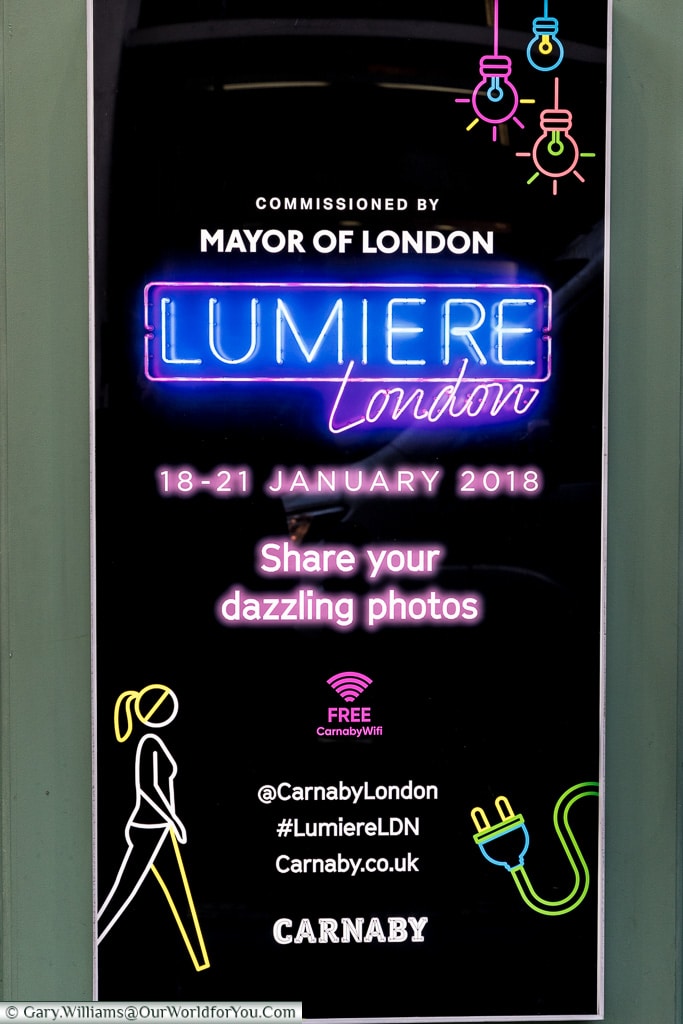 Lumiere London poster, London, England, UK