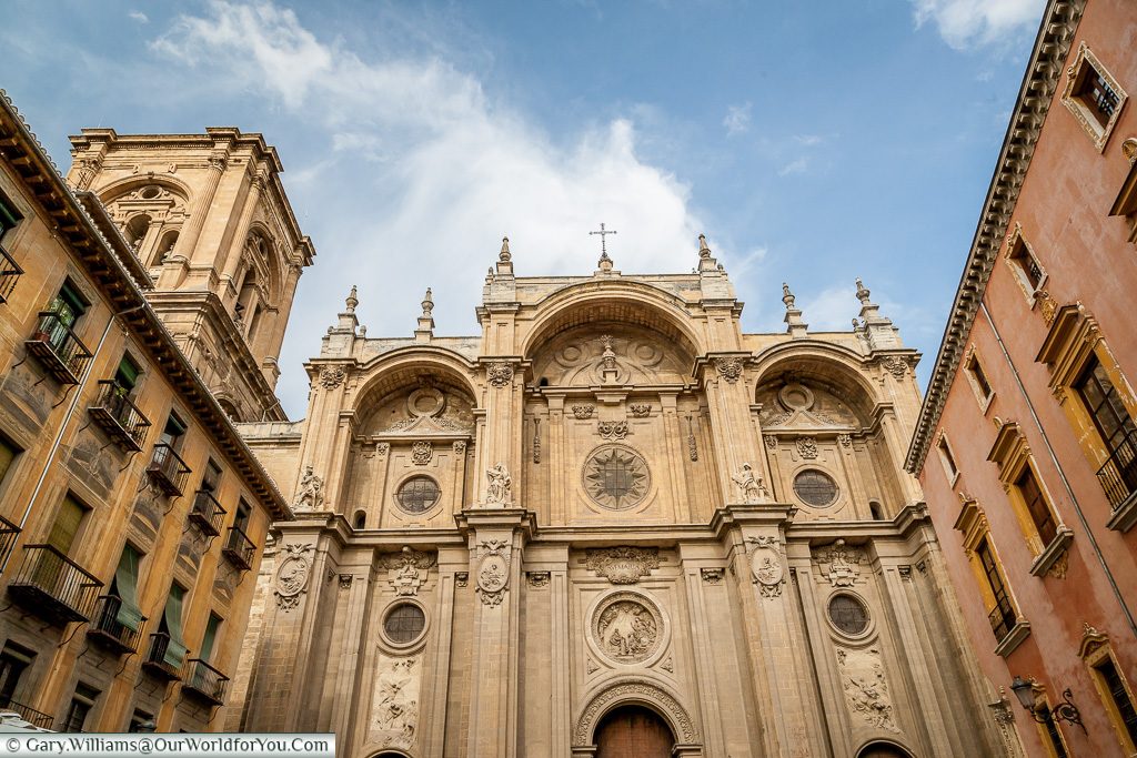 Looking up at the Cathedral, Granada, Spain