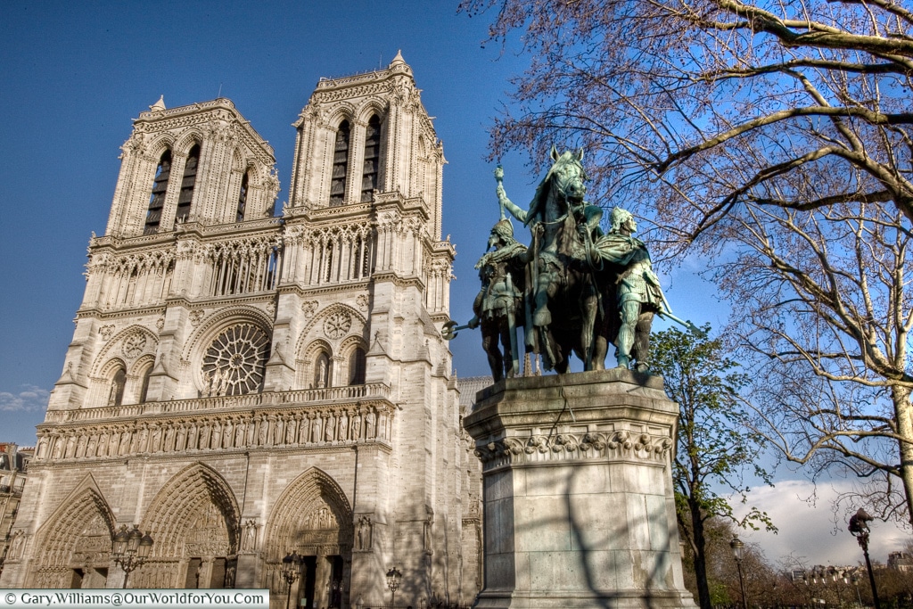 Notre Dame in the spring sun, Paris, France