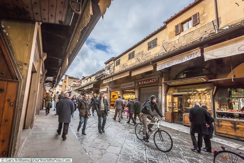 The shops on the Ponte Vecchio, Florence, Tuscany, Italy