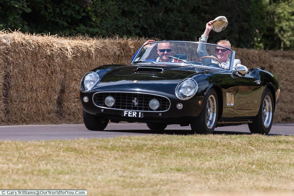Chris Evans and one of his Ferraris, Goodwood, Festival of Speed