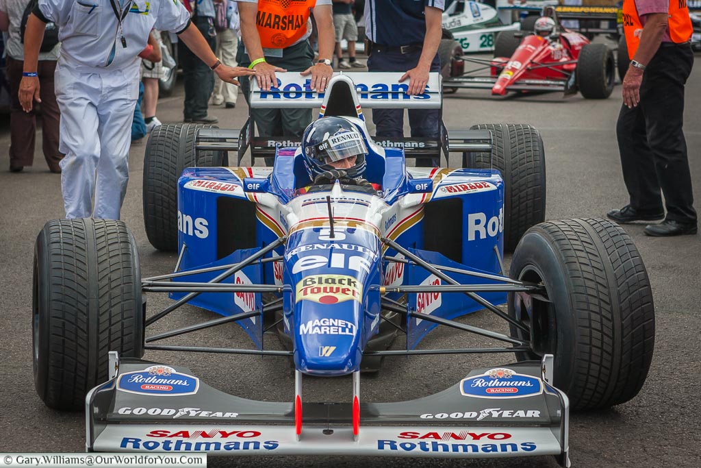 Damon Hill in his FW18 Williams F1 car, Goodwood, Festival of Speed