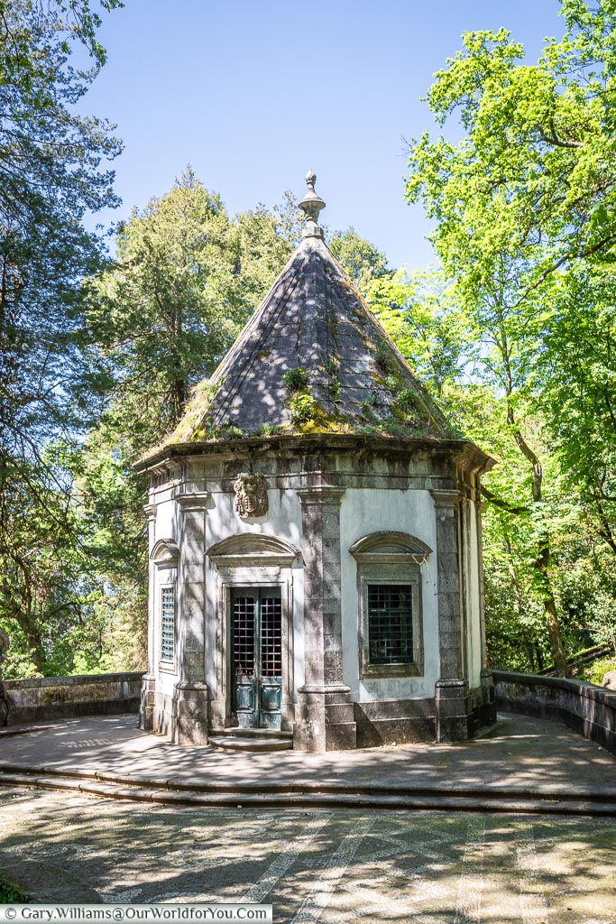 A chapel at the base of Bom Jesus do Monte, Portugal