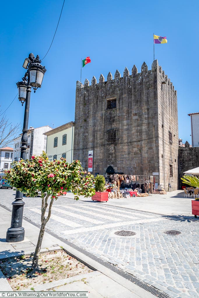 A remaining tower in Ponte de Lima, Portugal