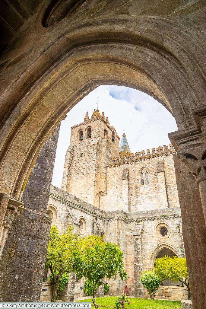 The Belltower of the Cathedral from the cloisters, Évora, Portugal