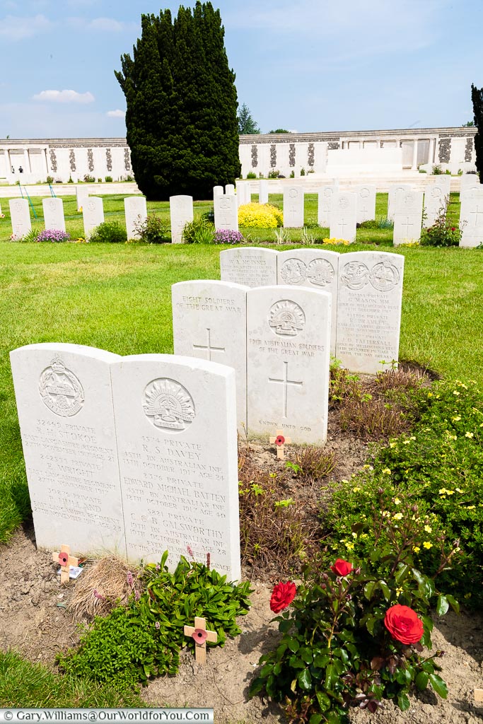 Buried together, Tyne Cot, Passchendaele, Belgium